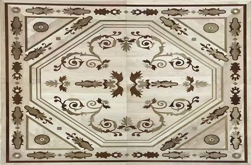 Anrantabu palace parquet flooring with geometric pattern in precious hardwood