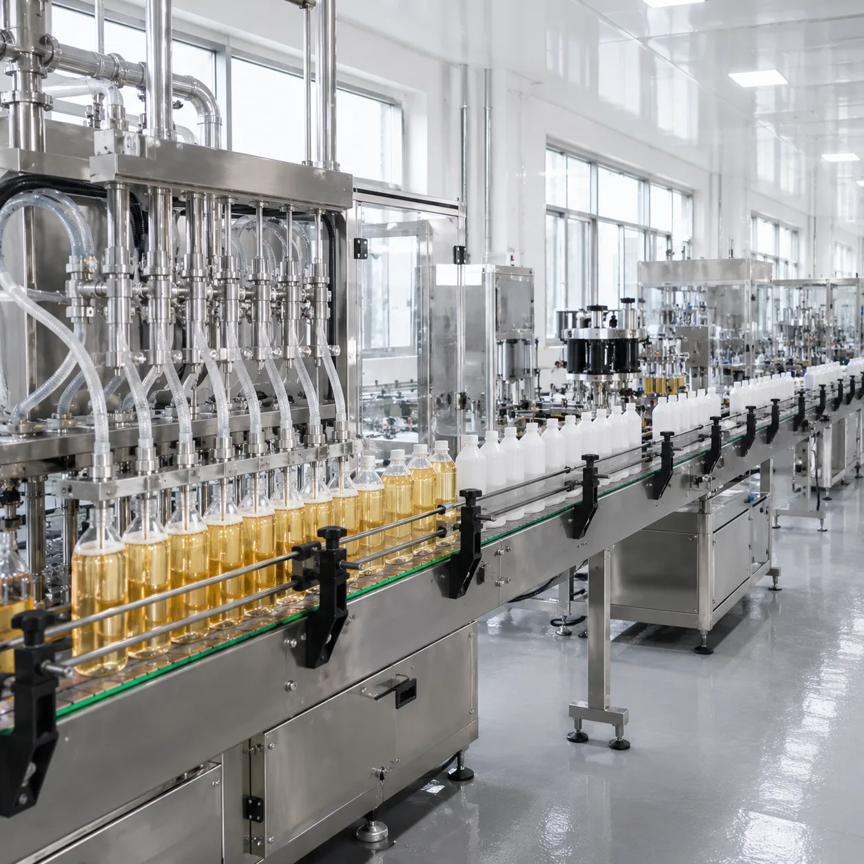 Aozi Cosmetics automated bottle filling line in Langfang, Hebei