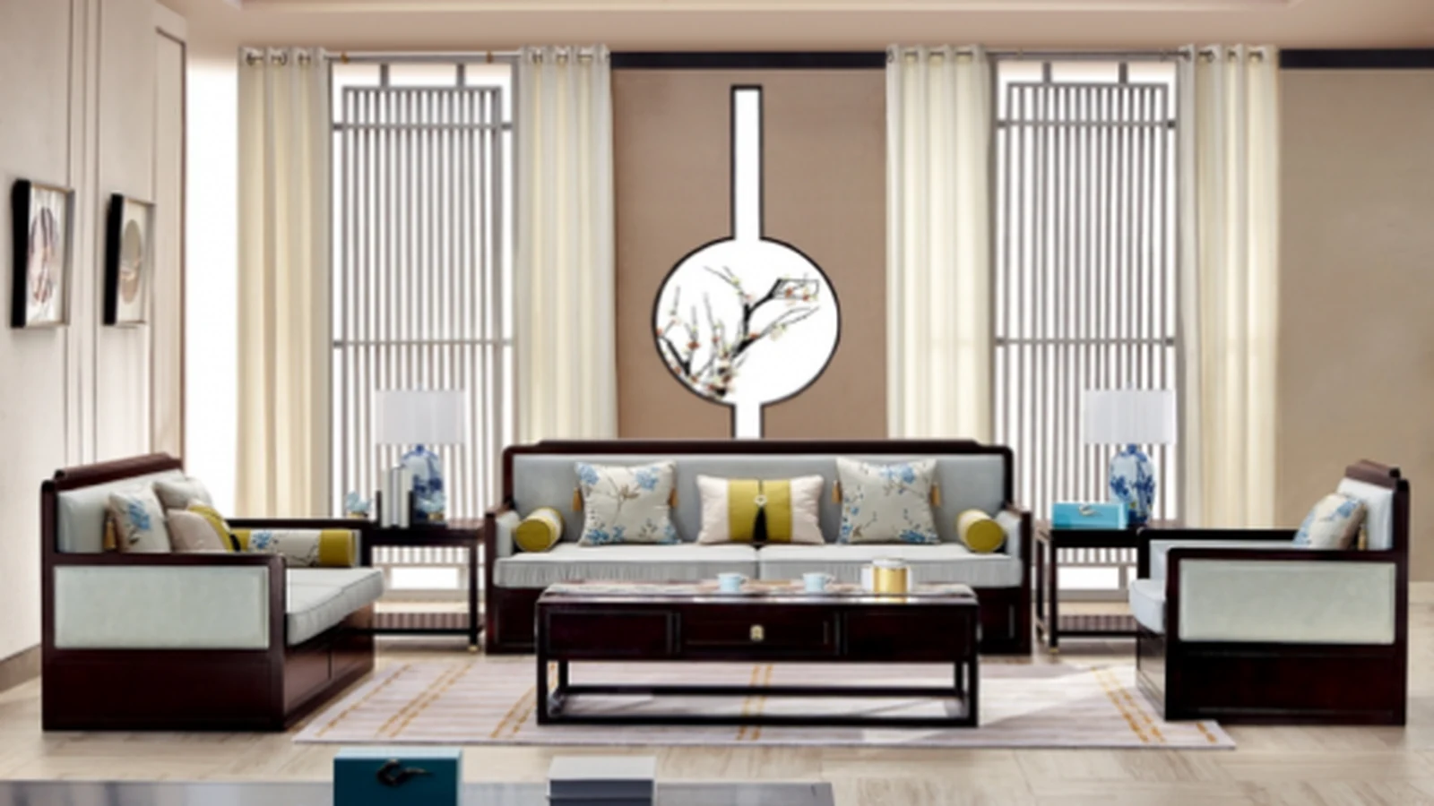 Fanya Home &middot; new Chinese-style solid wood living room set