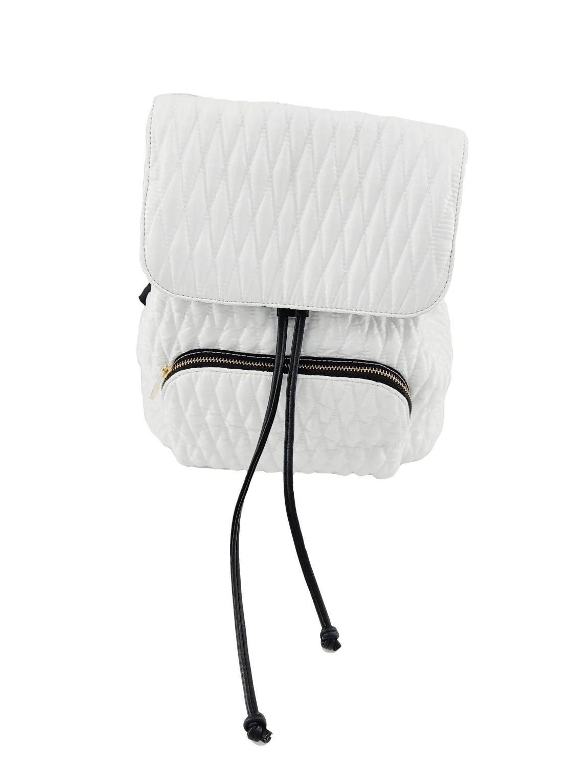 Feiteng Leather Quilted Drawstring Backpack