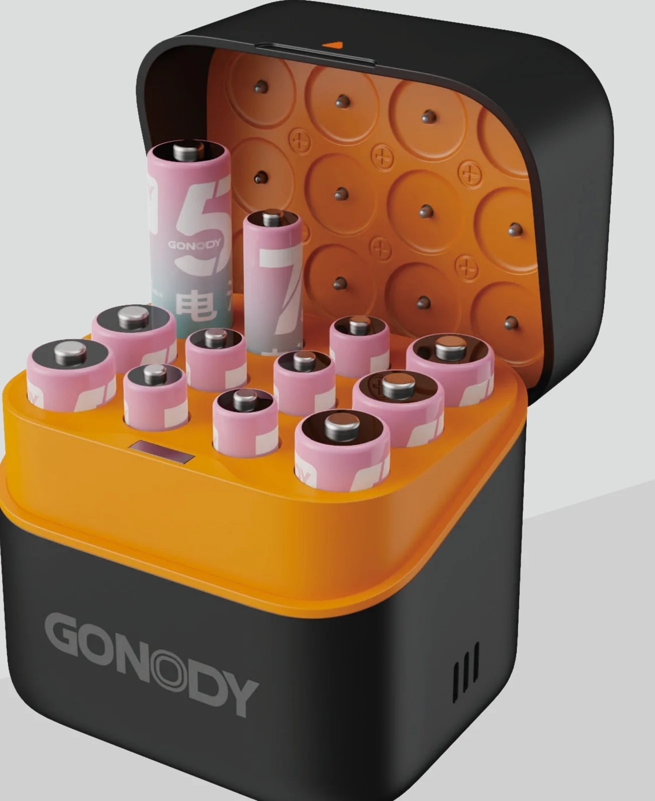 GONODY Battery Chargers 12-Slot Mixed AA/AAA Case