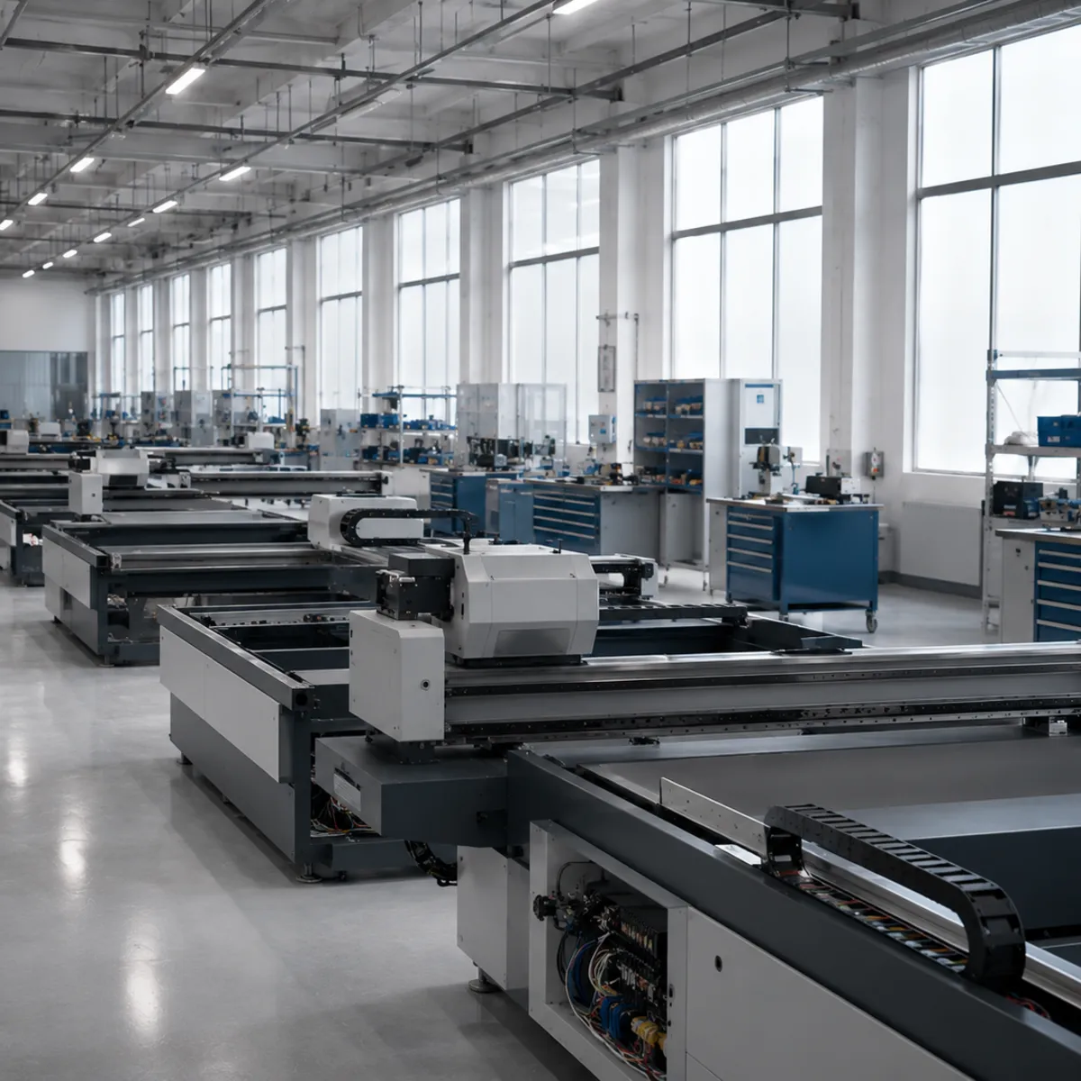 Longrun UV flatbed printer in a bright workshop