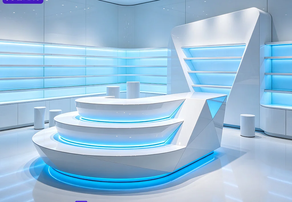 Mingsheng Display Free-Form Illuminated Showcase