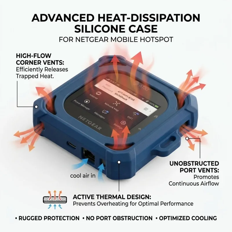 WJM heat-dissipation silicone case for NETGEAR mobile hotspot