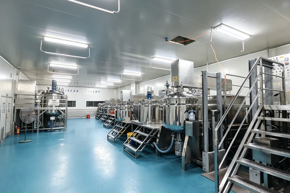Site Yadun Cosmetics · panorama du hall de production