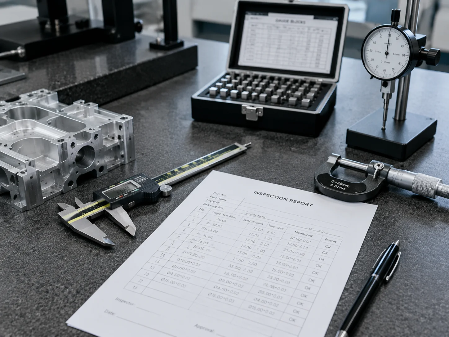 Quality inspection station with measurement tools